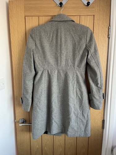 Zara Coat Grey Wool Blend Size Small UK 8 - Picture 4 of 5