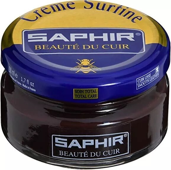 Saphir Dark Brown Creme Surfine Shoe Boot Polish Cream Recolor Clean Leather DIY