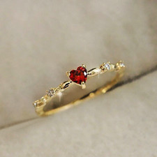 750er Gold Damen Ring Herz Zirkonia Verlobungsring Schmuck Vergoldet Geschenk