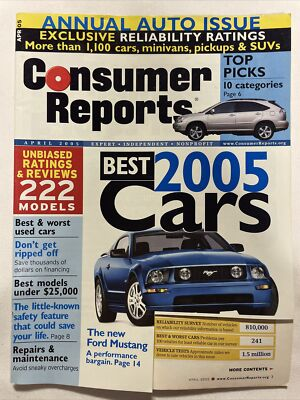 #ad 2005 April Consumer Reports Magazine Top Picks CP393 $27.99