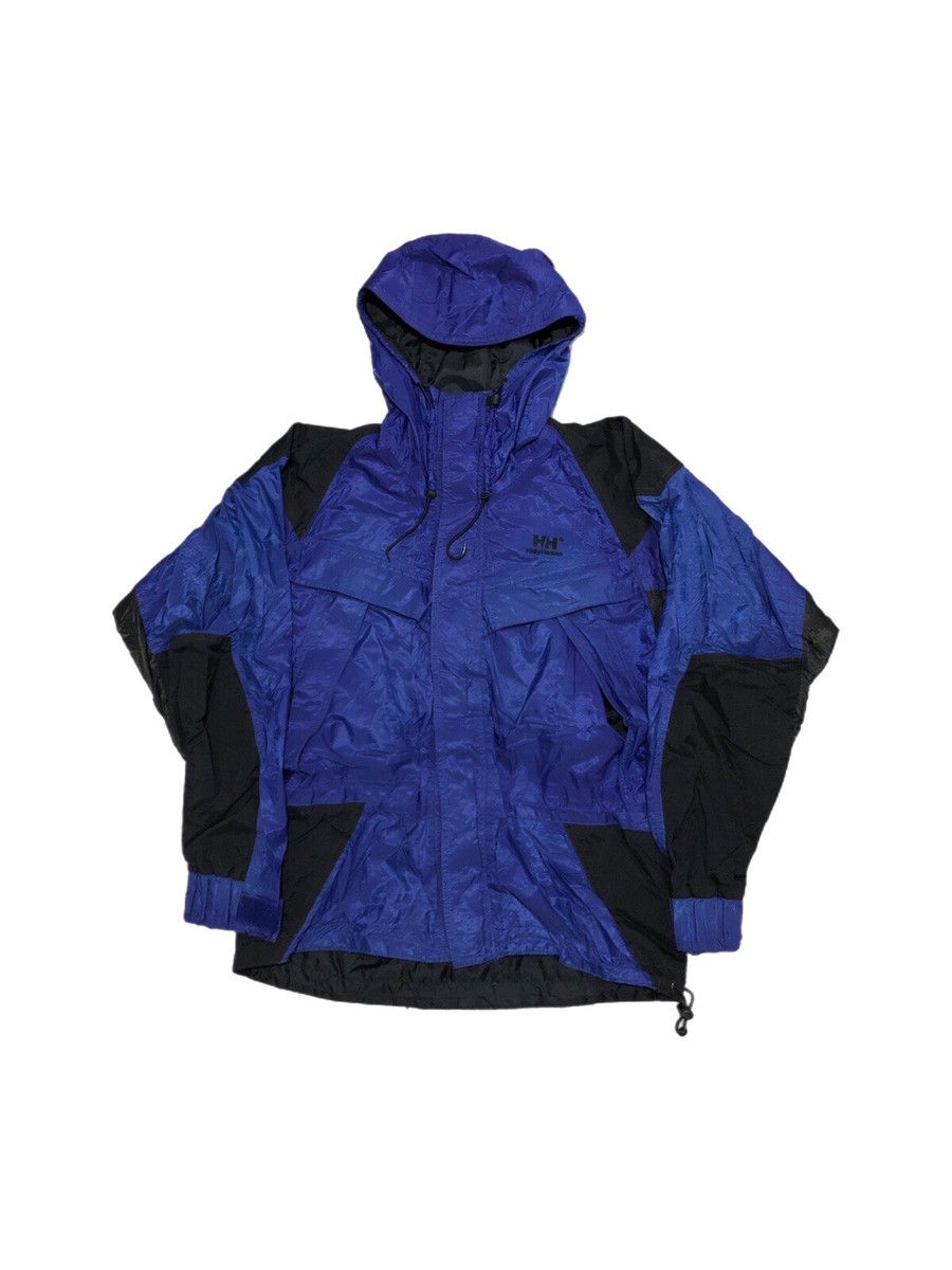 ジャケット・アウター 90s HELLY HANSEN nylon anorak parker Vtg 90s Helly Hansen Anorak Jacket Blue Black Nylon Men's
