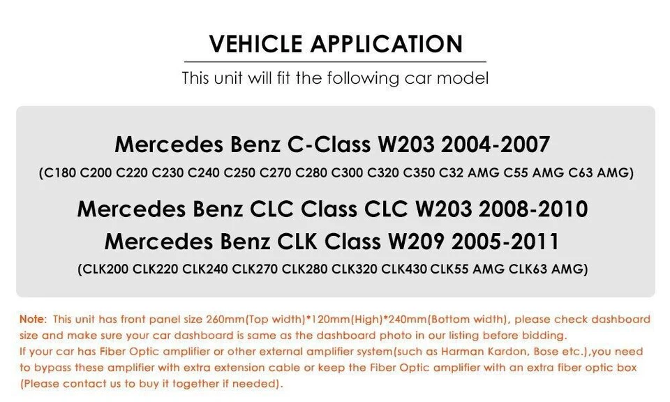 Para Mercedes Benz W203 C230 C280 CLK500 Android 13 Radio GPS Coche Estéreo CarPlay Foto 3 de 4