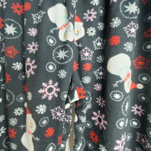 Pajama PJ Lounge Pants Girls Youth L Large 11-13 Fleece Black Snowman Snowflakes - Picture 7 of 8