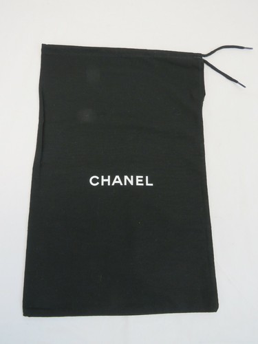 CHANEL BLACK DUST BAG FOR SHOES OR CLUTCH DUSTBAG PURSE 14" x 22" - Picture 11 of 14