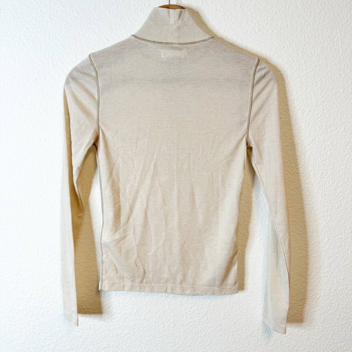 Madewell Semi-Sheer Mockneck Tee in Heather Light Oatmeal