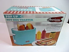 ELITE AMERICANA COLLECTION POP UP HOT DOG TOASTER ECT-304 BLUE NEW IN BOX