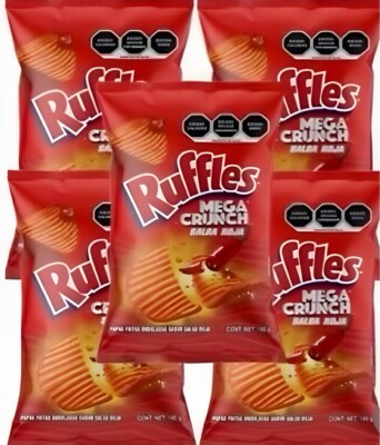 RUFFLES MEGA CRUNCH SALSA ROJA 50g Box w/5 bags Mexican Snacks