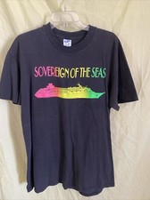 Vintage Single Stitch Sovereign Of The Seas Black T Shirt Size XL Made In USA