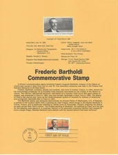 USPS Souvenir First Day Of Issue Commemorative Stamp 7/18/85 Frederick Bartholdi