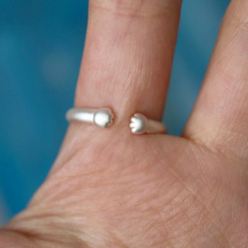 Sterling Silver Cat Ring | Kitten Jewelry | Cute Animal Gift for Women & Girls - Image 4 of 4