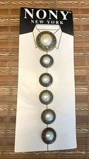 6 Vintage Nony New York Button Covers Faux Pearl Gold Tone on Card #2694