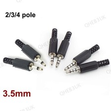 3.5mm 2/3/4 pole Male jack mono stereo Audio Jack Plug Adapter solder 6H