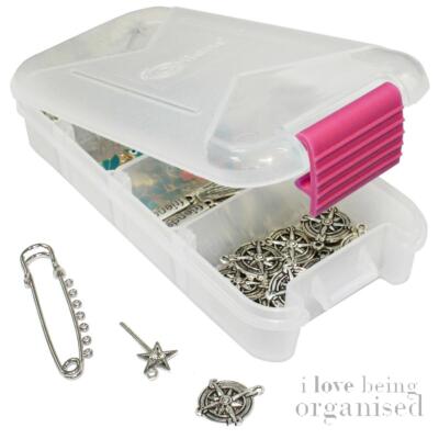 Mini Charm/Perle Utility Box, rosa Riegel