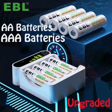 EBL NI-MH Rechargeable AA AAA Batteries 800/1100/2300/2800mAh / LCD Charger LOT