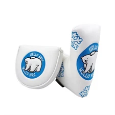Cool Design White Golf Headcover Blade/Mallet Style Magnetic Putter Club Cover