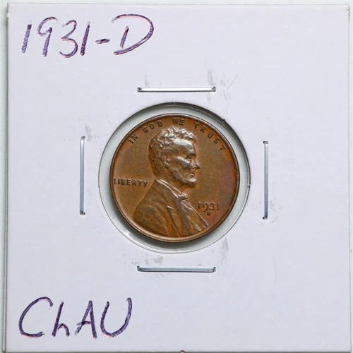 1931-D 1C Lincoln Wheat Cent in Choice AU Condition #3819