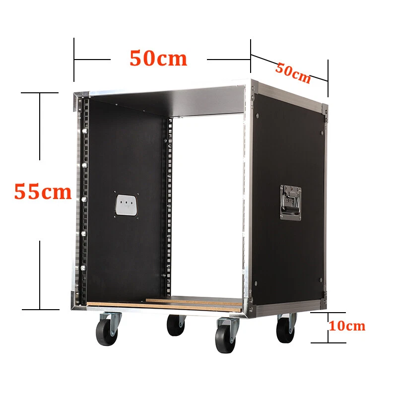 12U Universal Steel Open Rack Cabinet Movable Audio Equipment Storage Case 19in - Image 2 of 4