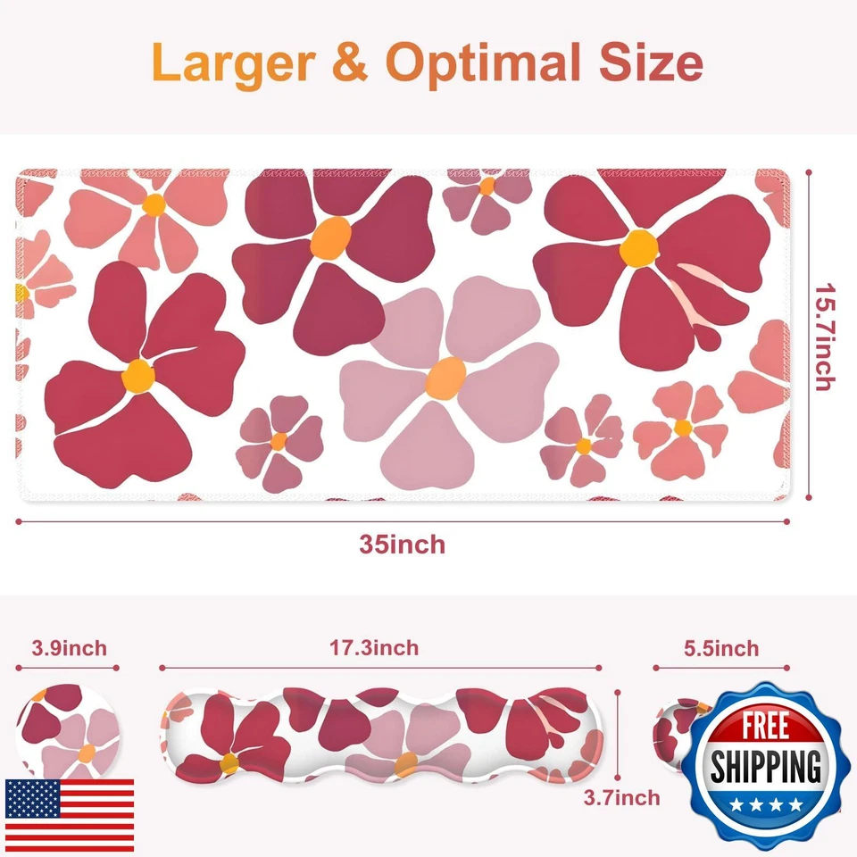 NXZGO Desk Mat Gaming Mouse Pad, Cute Desk Matt Keyboard Wrist Rest for Deskt - Image 3 of 4