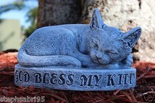 CAT MONUMENT CONCRETE STATUE GARDEN VINTAGE beautiful outdoor GRAVE MARKER decor
