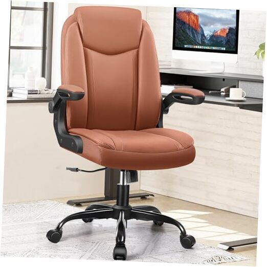 Office Chair Ergonomic Computer Desk Chair, Executive Leather Office Brown