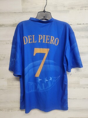 Italia Del Piero #7 Futbol Soccer Jersey XL Men Blue | eBay