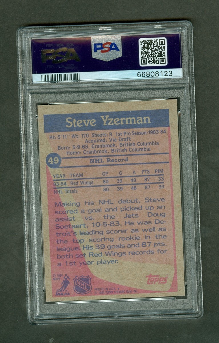 ロッドマンページ Steve Yzerman 1984-85 Topps Rookie #49 Red Wings PSA 8 NMMT 123 | eBay