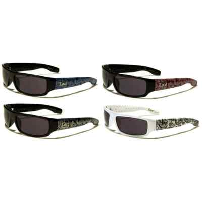 Blue Bandana Pattern Locs Shades - Novelty Sunglasses, Blocks 99.99% UVA/UVB, Non-Polarized, Plastic Frame & Lens - View #2