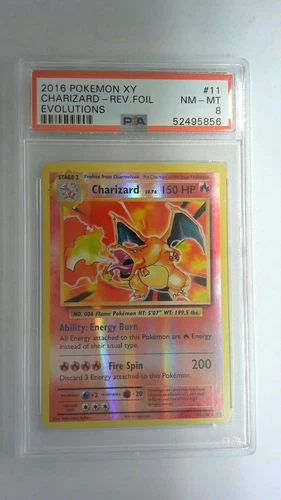 Charizard 11/108 Evolutions Reverse Holo Foil PSA 8