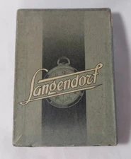 ANTIQUE & VERY RARE LANGENDORF POCKET WATCH CARDBOARD CASE BOX AD SWISS MADE