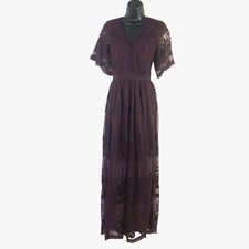 ALTAR'D STATE M Dress Marionette Boho Maxi Lace Embroidered formal wedding gown