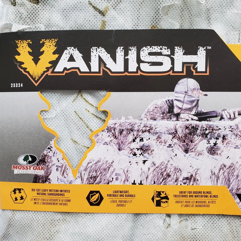 Vanish Omnitex 3D Blind Fabric Brush Winter 56x12' Snow Camo Hunting Mossy Oak - Image 4 of 4