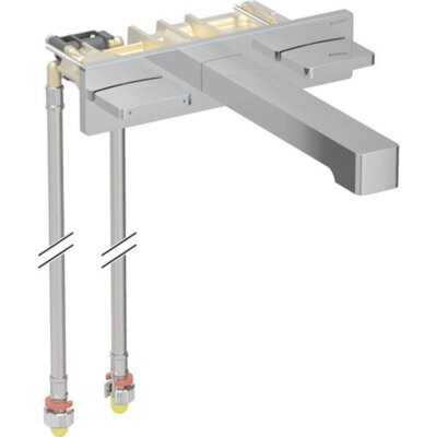Geberit ONE Waschtischarmatur eckiges Design, Wandmontage, Ausladung 18cm,