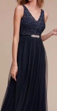 NWT BHLDN ORLENE 6 Adrianna Papell Navy Midnight Blue Beads Bridesmaid