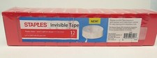 12 Pack Staples Matte Invisible Tape 3/4" x 1296" /roll 51507 FACTORY SEALED