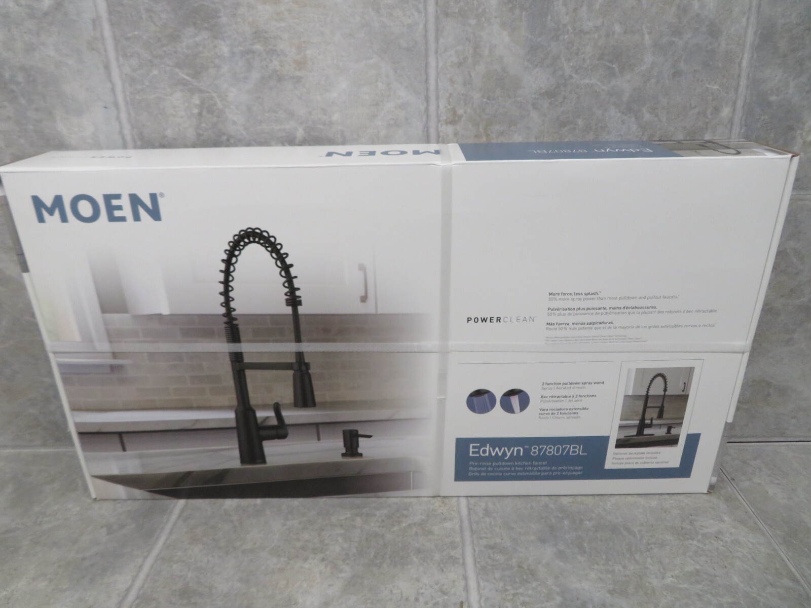 Moen 87807BL Edwyn PreRinse Power Clean 1Handle Kitchen Faucet