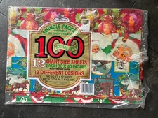 Vintage Christmas Wrapping Paper - 12 Designs Papercraft - 12 Sheets - 100 Sq Ft