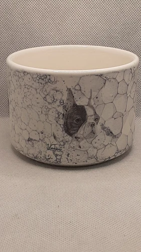 ROSALINDE Boston Terrier Dog Bowl Porcelain 3" T x 4" W U.S.A