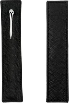 2 Pack Leather Pen Pouch Sleeve, Black,Single Fountain Pen Holder Case |