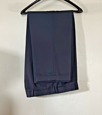 Joseph  Feiss International Men's Dark Blue Wool Blend Dress Pants Size 36x30