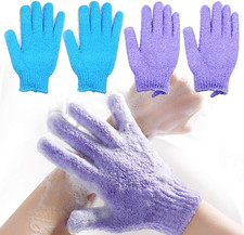 Exfoliating Bath Gloves Body Scrub Wash Mitts Skin Massage Sponge Towel Deep Cle