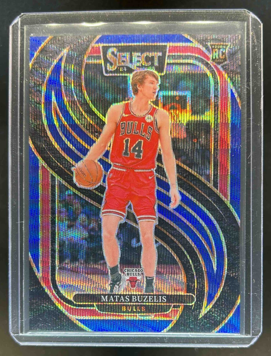 2024-25 Select Matas Buzelis Premier RC Blue Wave Prizm #36/75 Bulls
