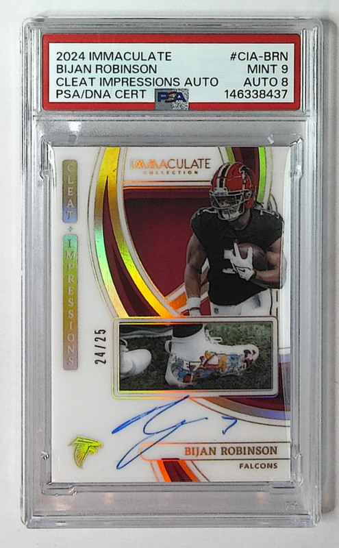2024 Panini Immaculate Bijan Robinson Cleat Impressions AUTO /25 Falcons PSA 9
