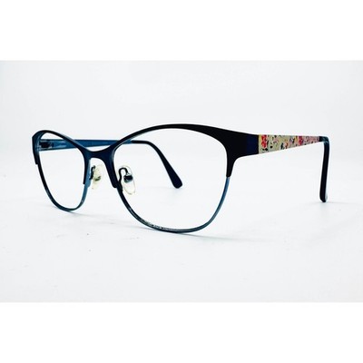 Rachel Rachel Roy Eyeglasses Womens Teal Floral Fresh Cat Eye 54-16-135 37027