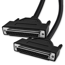 2 Meter 6.6 Feet DB25 25 Pin Two Row Straight Serial Cable Female Black