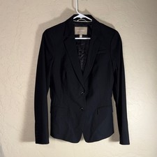 Banana republic women  s black wool blend blazer with a bit of stretch. Size 8.