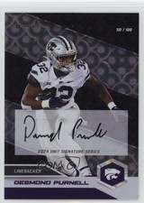 2024 Kansas State University Wildcats Signature Series Desmond Purnell Auto 1by6