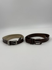 Lot 2 Brown Belts Classic Buckle 46-47  Men  s Casual
