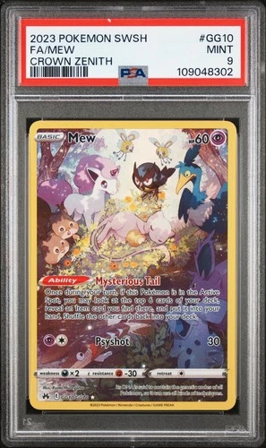 2023 Pokemon Sword And Shield Crown Zenith #GG10 Fa/Mew Crown Zenith PSA 9