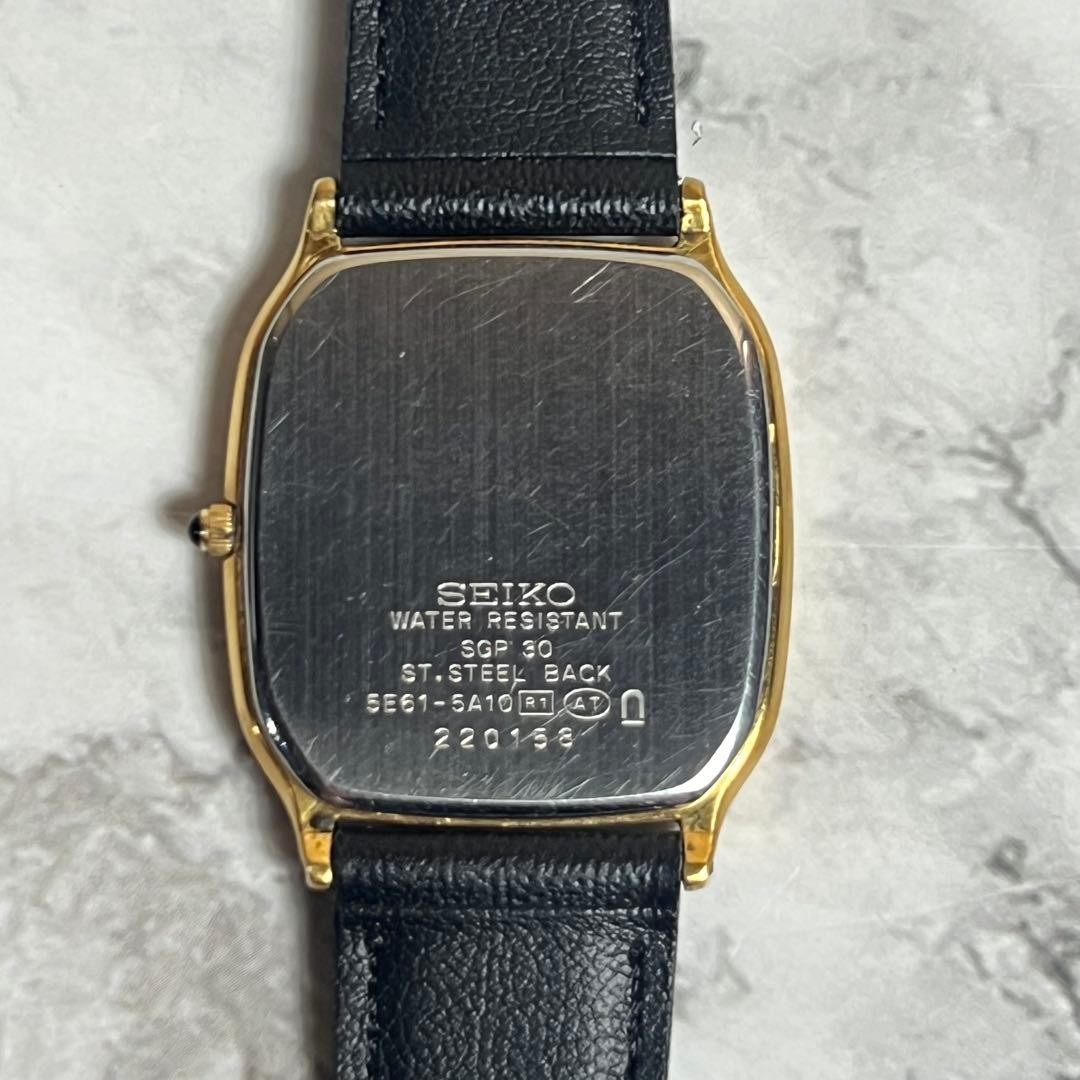 SEIKO Dolce 5E61-5A10 Quartz Mens Watch Gold Dial Octagon New