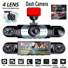 4 Channel Dash Cam 360  Dash Camera HD 1080P Driving Recorder w/64G Card NEW